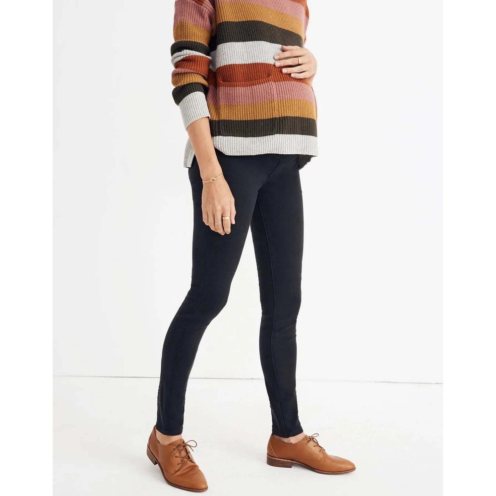 Madewell Maternity Skinny Jeans Black Denim NWOT Over Belly Tencel 68446 Size 23
